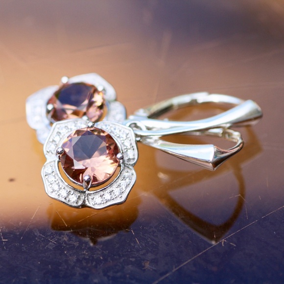 Color Change Diaspore Earrings Sterling Silver Flower Drop Earrings Nickel Free - Picture 7 of 11